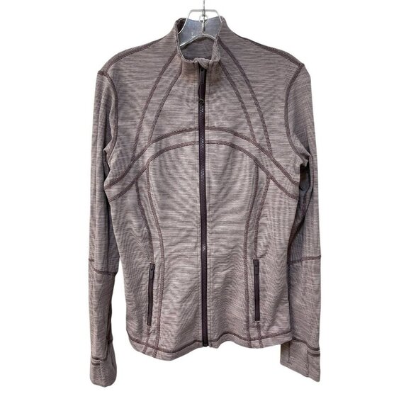 Lululemon Define Jacket Size 10 Wee Space Frosted Mulberry Black Currant Stripe - Picture 1 of 11